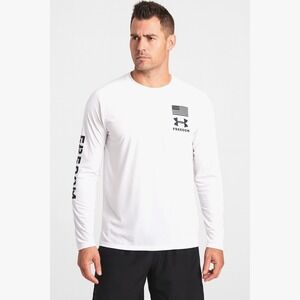 Under Armour Freedom Long Sleeve T-Shirt L UA American Flag Athletic Gym 77-34